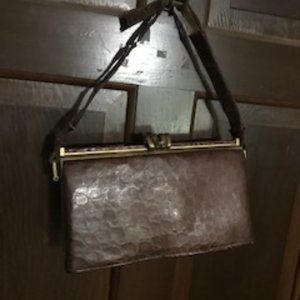 Vintage Brown Alligator Handbag